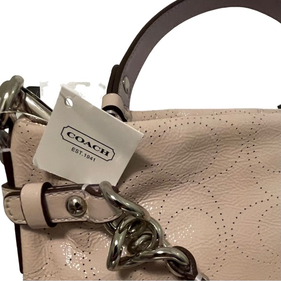 COACH Bag New With Tags Perforated Brooke Hobo Silver Lilac Leather Gorgeous Bag - Picture 6 of 10